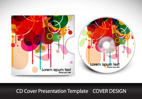Colorful CD Cover presentation elements vector set 03
