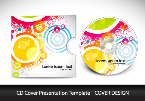 Colorful CD Cover presentation elements vector set 05