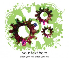 Set of Colorful Gear vector background 01