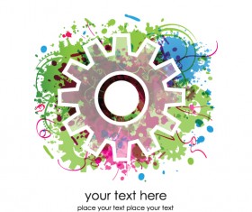 Set of Colorful Gear vector background 02