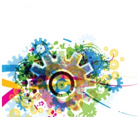 Set of Colorful Gear vector background 04