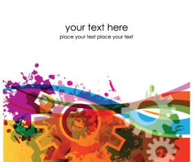 Set of Colorful Gear vector background 05