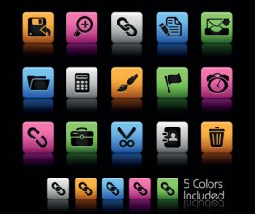 Set of Commonly web Colorful Icons vector 01