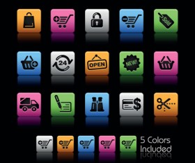 Set of Commonly web Colorful Icons vector 02