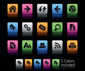 Set of Commonly web Colorful Icons vector 03