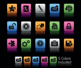 Set of Commonly web Colorful Icons vector 04