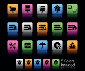 Set of Commonly web Colorful Icons vector 05