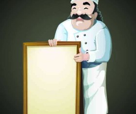 Set of Cooks and waiters elements vector 01