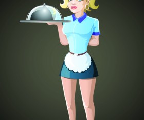 Set of Cooks and waiters elements vector 02