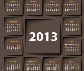Creative 2013 Calendars design elements vector set 09