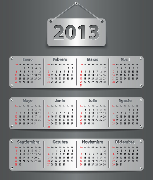 Creative 2013 Calendars design elements vector set 10