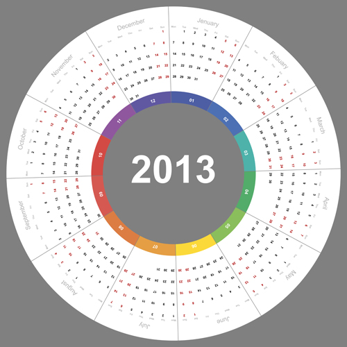 Creative 2013 Calendars design elements vector set 11