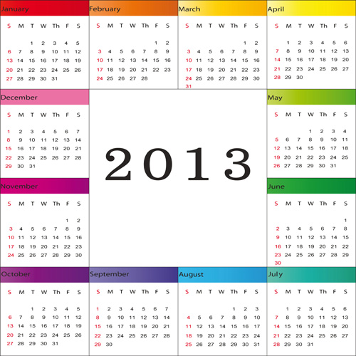 Creative 2013 Calendars design elements vector set 12