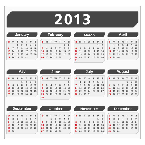 Creative 2013 Calendars design elements vector set 14