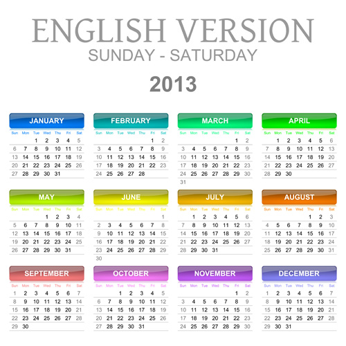 Creative 2013 Calendars design elements vector set 16