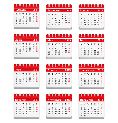 Creative 2013 Calendars design elements vector set 17