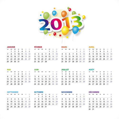 Creative 2013 Calendars design elements vector set 21