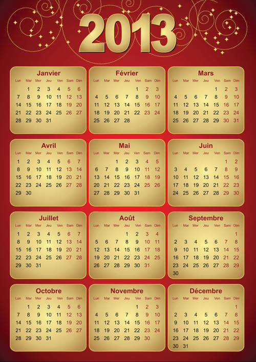Creative 2013 Calendars design elements vector set 26