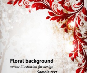 Delicate Floral pattern background element vector set 02