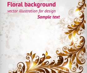 Delicate Floral pattern background element vector set 04