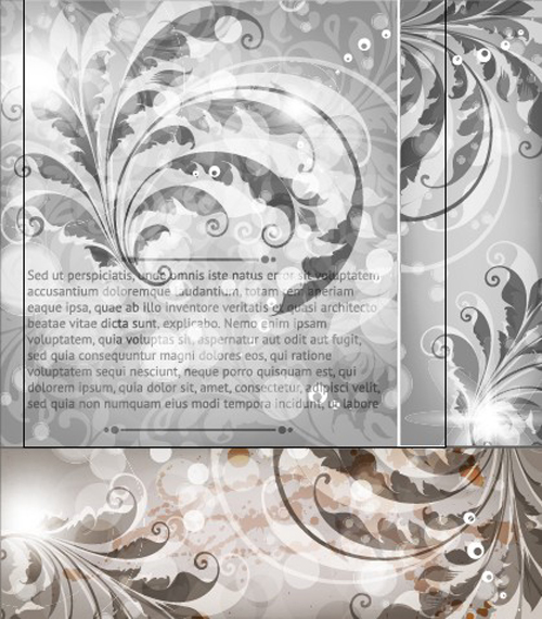 Delicate Floral pattern background element vector set 05