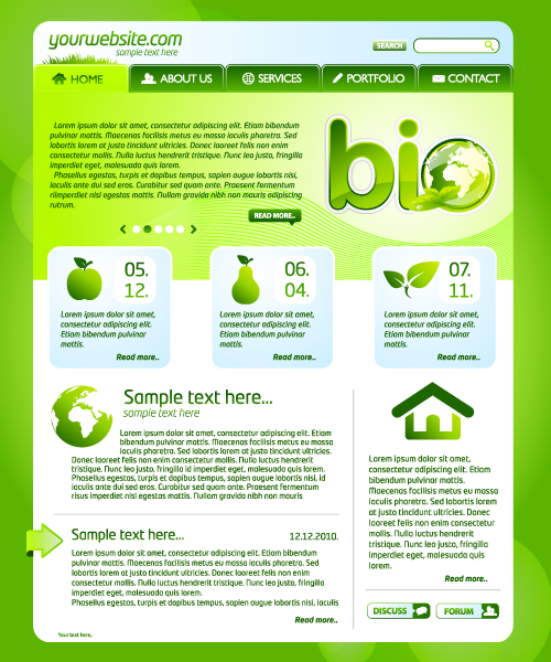 Green ECO Website Template design vector 02