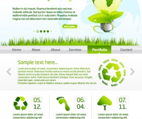 Green ECO Website Template design vector 03