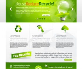 Green ECO Website Template design vector 04