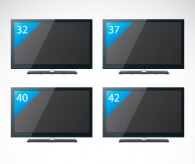 Set of Electronics lcd TV elements vector 01