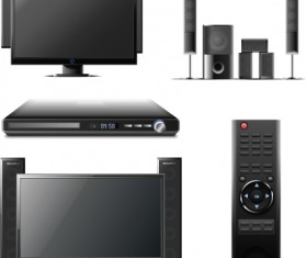 Set of Electronics lcd TV elements vector 03