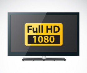 Set of Electronics lcd TV elements vector 05