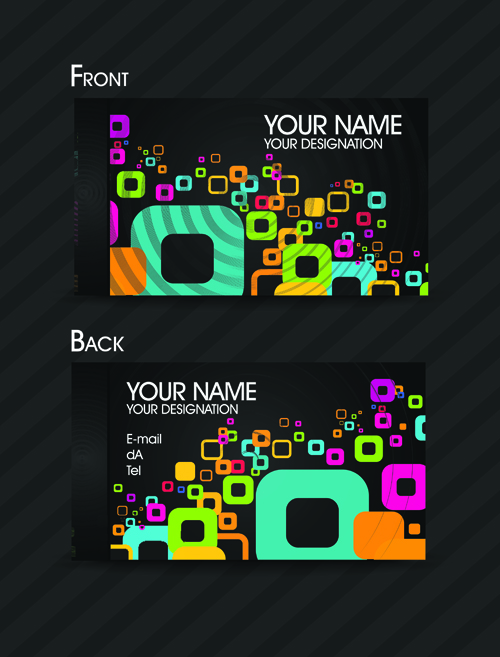 Set of Exquisite business card vector 02