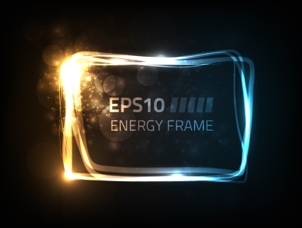 Sparkling Energy Frame vector graphics 01
