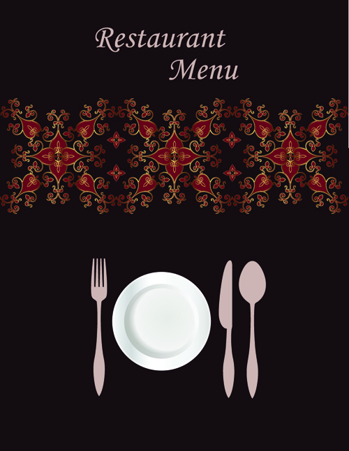 Exquisite Restaurant menu cover vector set 02