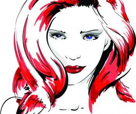 Set of Hand-drawn Fashion Model vector graphics 01