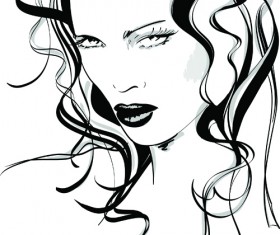 Set of Hand-drawn Fashion Model vector graphics 02