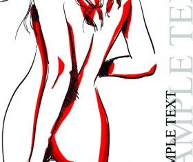 Set of Hand-drawn Fashion Model vector graphics 03