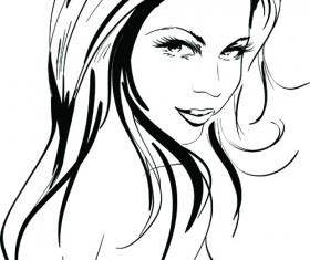 Set of Hand-drawn Fashion Model vector graphics 04