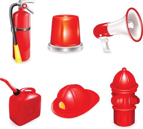 Download Firefighter and Firefighting tool design vector 02 free ...