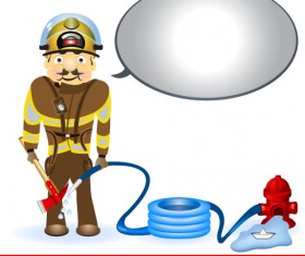 Firefighter and Firefighting tool design vector 03