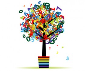 Colorful Floral Tree design vector material 02