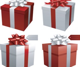 Exquisite Gift boxes design elements vector 01
