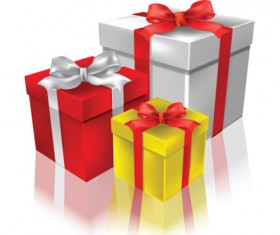 Exquisite Gift boxes design elements vector 02