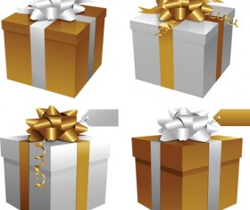 Exquisite Gift boxes design elements vector 05