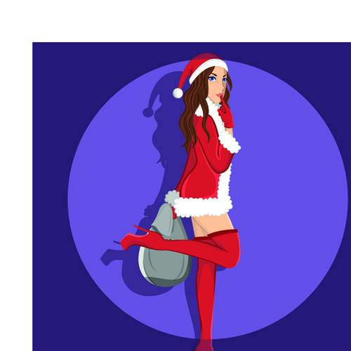 Maiden and Xmas Costume Vector 01