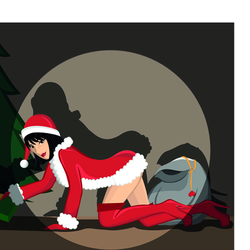 Maiden and Xmas Costume Vector 02