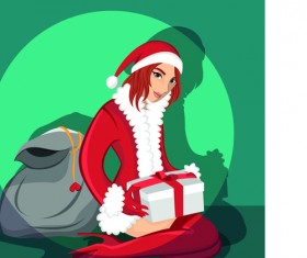 Maiden and Xmas Costume Vector 04