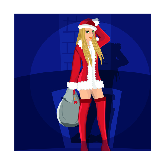 Maiden and Xmas Costume Vector 05