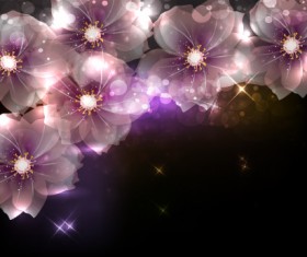 Elements of Glowing Flowers design vector 02