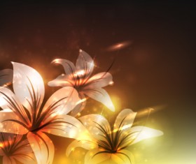 Elements of Glowing Flowers design vector 03